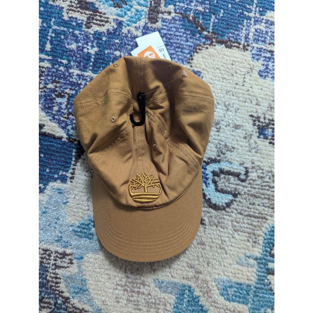 Timberland Tan Adjustable Baseball Cap Hat NWT Adult Unisex Logo Strapback